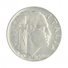 Km#75b 20 Centésimos 1942 (XX) R (Roma) MBC+ Itália Europa Aço Inoxidável 21.7(mm) 4(gr)