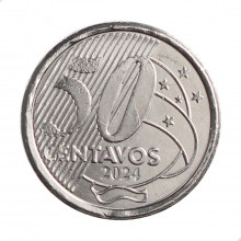 Moeda v-569 50 Centavos 2024  FC   Aço Inoxidável  Ø23mm 7,8gr.