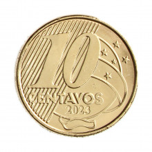 Moeda v-516 10 Centavos 2023 FC  Aço Revestido de Bronze Ø20mm 4,8gr.