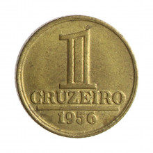 Moeda V-255 1 Cruzeiro 1956 MBC+ Bronze Alumínio Ø19mm 4gr.