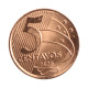 Moeda 5 Centavos 2025 FC  Aço Revestido de Cobre Ø22mm 4,1gr.