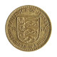 Moeda KM#22 ¼ Shilling 1957 MBC Jersey Europa Efigie Rainha Elizabeth II Latão Revestido de Níquel Ø21,1mm 4,65gr