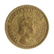 Moeda KM#22 ¼ Shilling 1957 MBC Jersey Europa Efigie Rainha Elizabeth II Latão Revestido de Níquel Ø21,1mm 4,65gr
